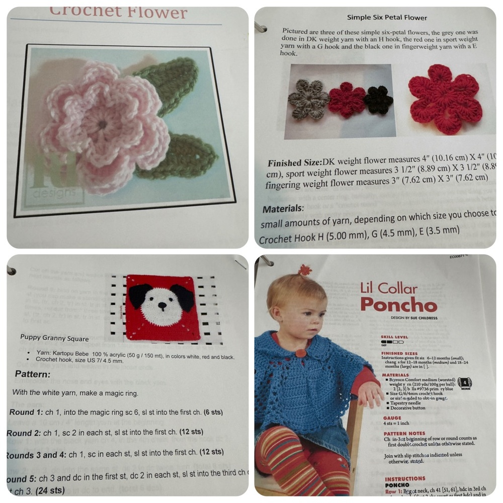 Crochet Project Binder With Over 40 Patterns - Picture 10 of 11